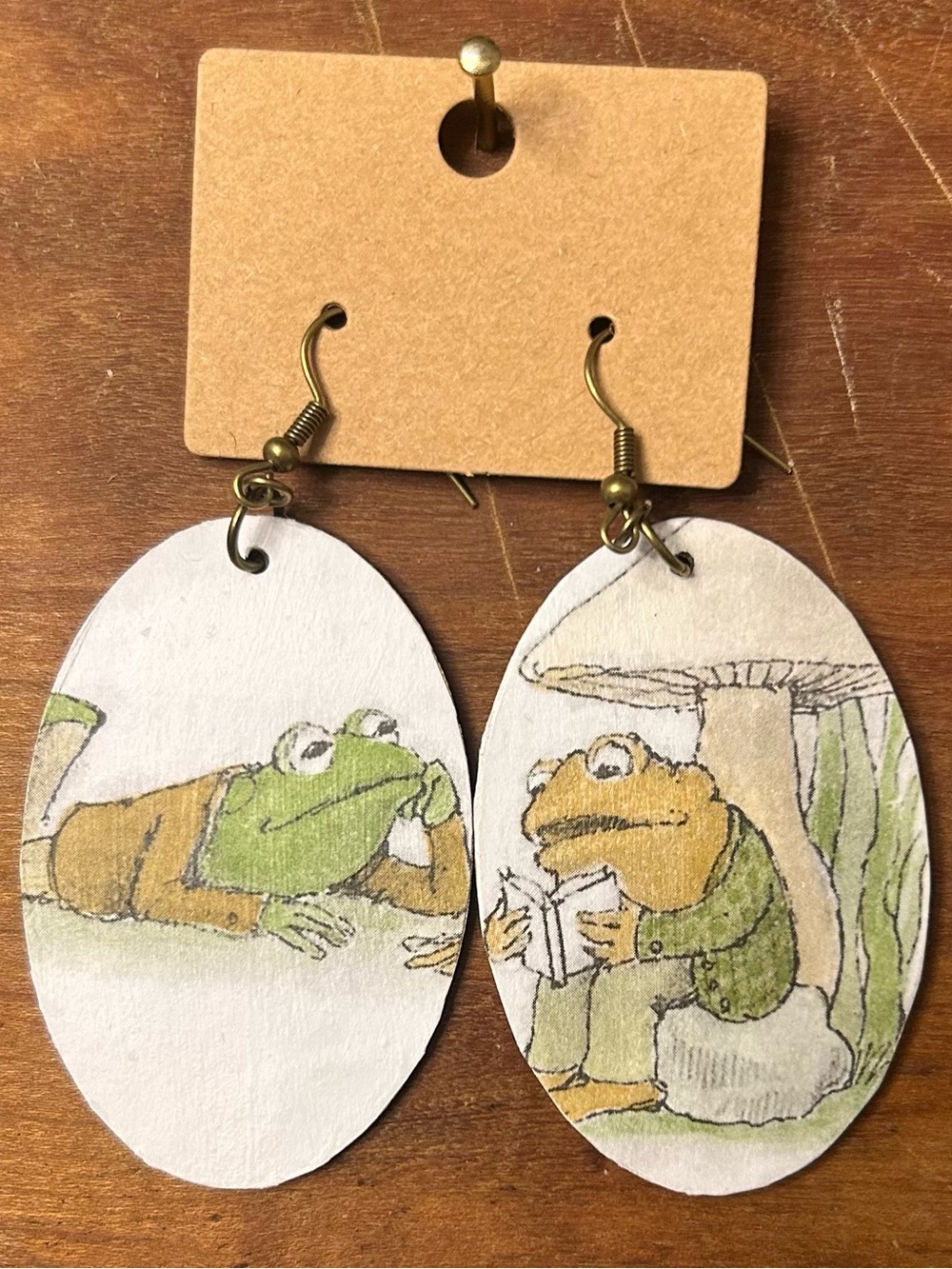 Upcycled Frog and Toad Drop Earrings